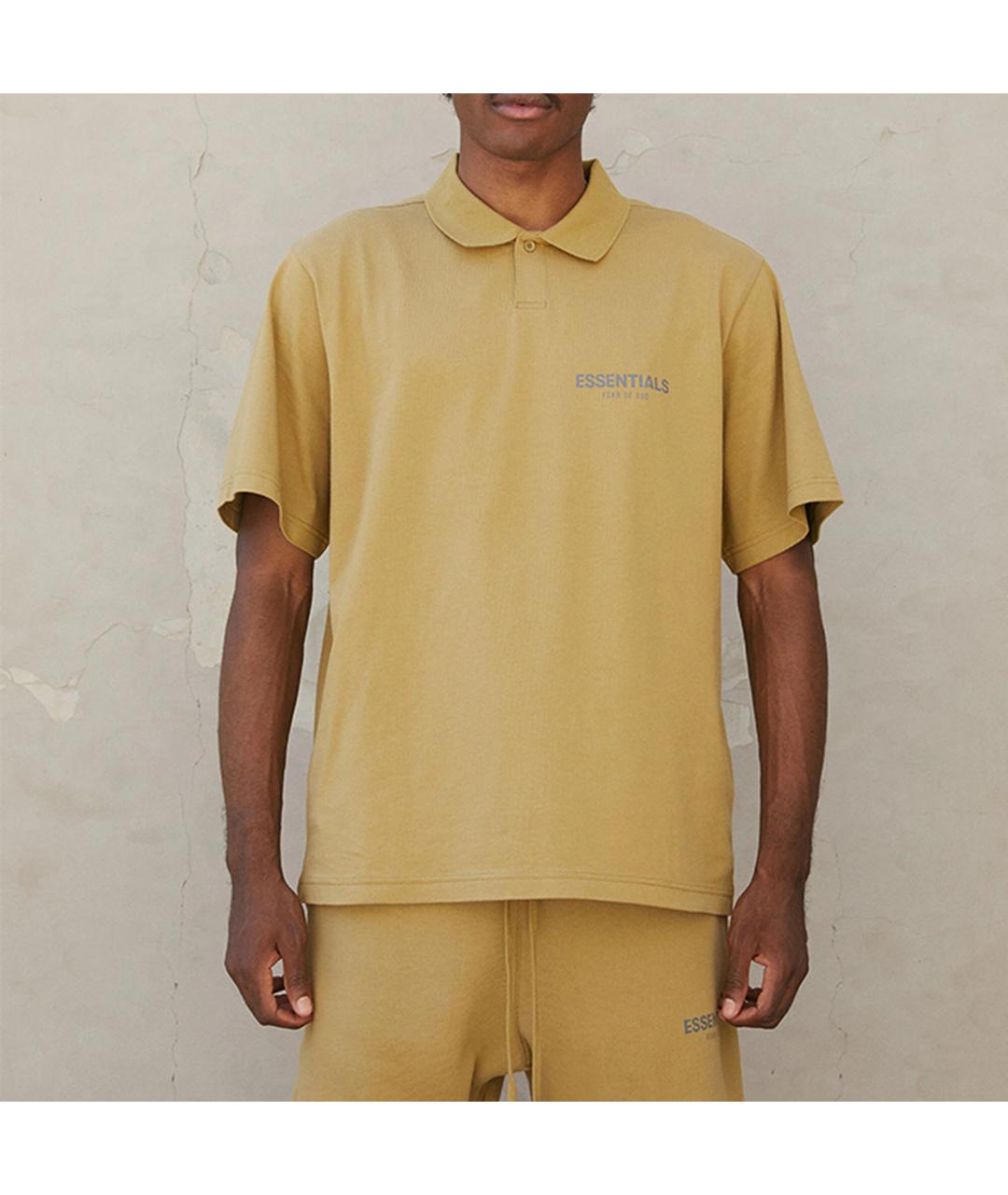 FEAR OF GOD ESSENTIALS Горчичная хлопковая футболка, фото 3