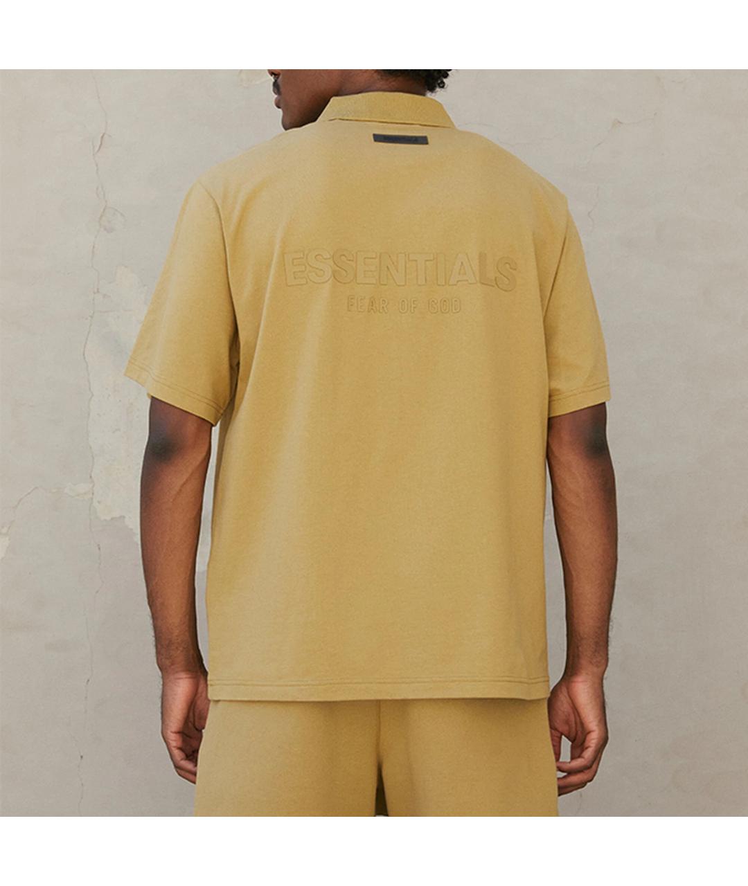FEAR OF GOD ESSENTIALS Горчичная хлопковая футболка, фото 5