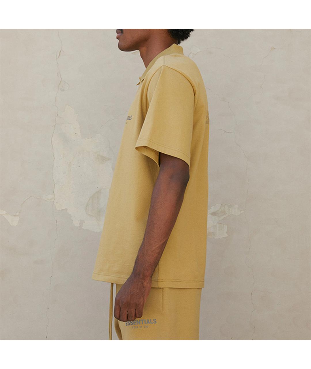 FEAR OF GOD ESSENTIALS Горчичная хлопковая футболка, фото 4