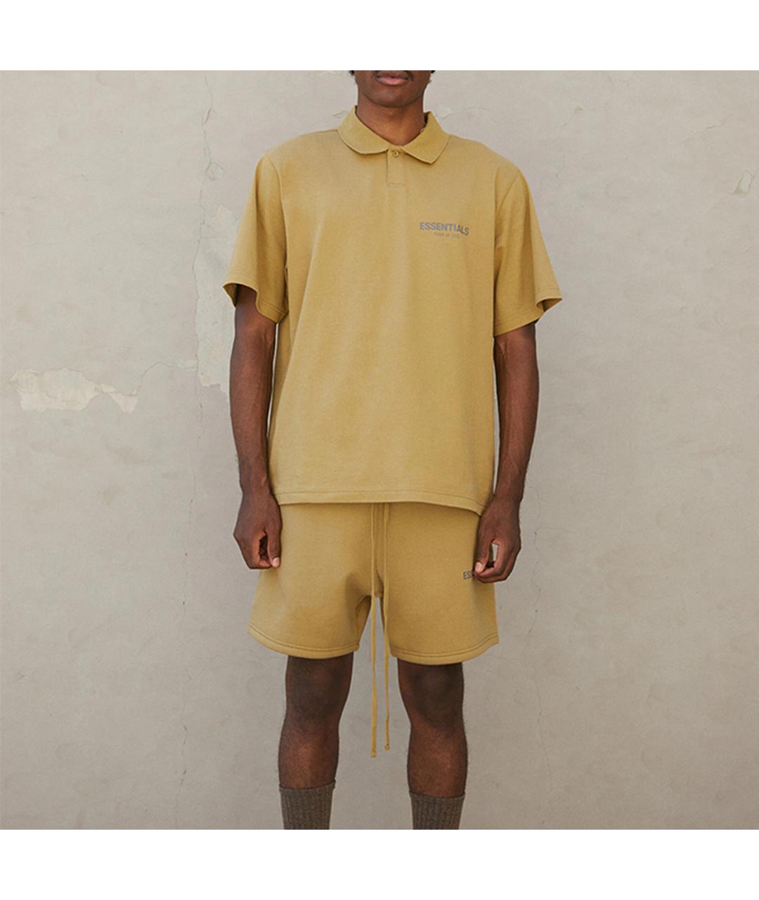 FEAR OF GOD ESSENTIALS Горчичная хлопковая футболка, фото 6