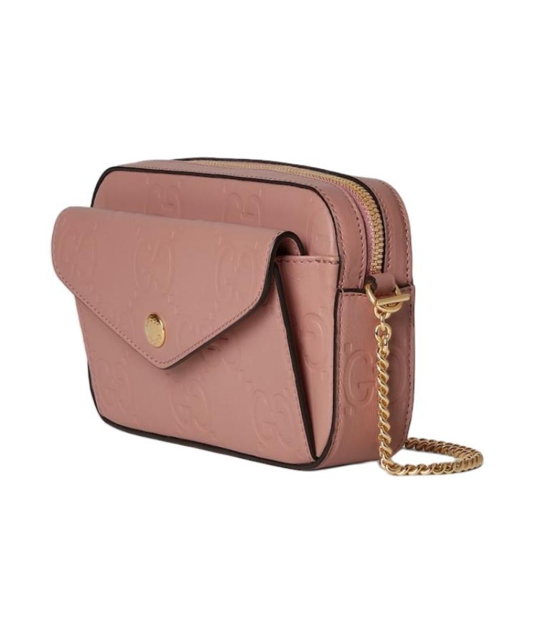 GUCCI Розовая кожаная сумка через плечо, фото 2