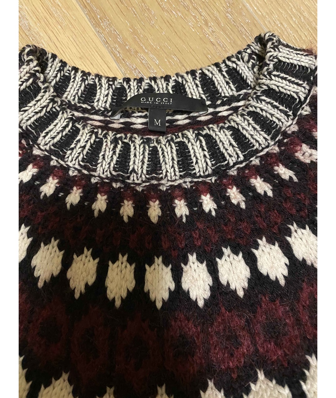 GUCCI Бордовый шерстяной джемпер / свитер, фото 3
