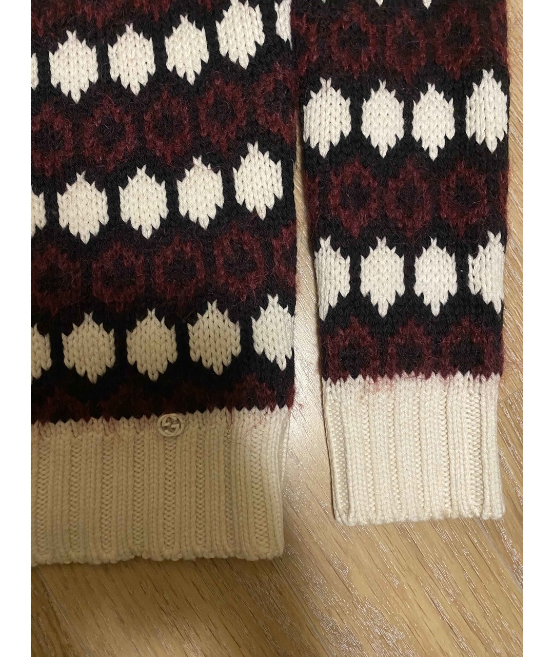 GUCCI Бордовый шерстяной джемпер / свитер, фото 4