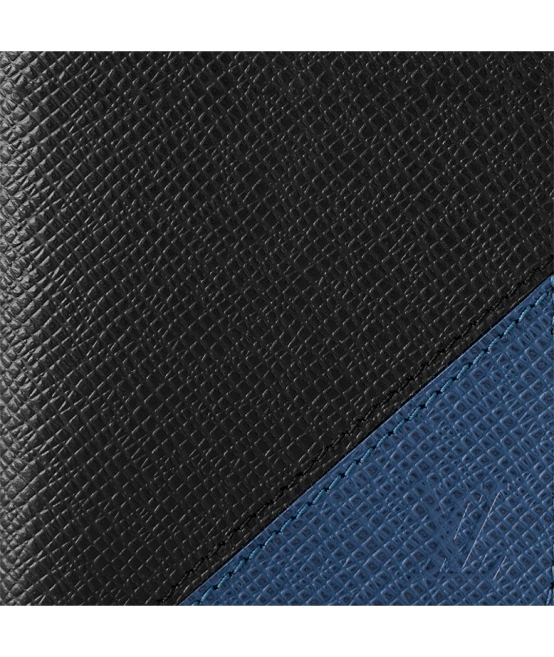 LOUIS VUITTON Темно-синий кожаный кошелек, фото 6