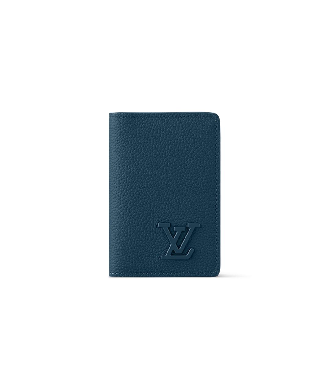 LOUIS VUITTON Синий кожаный кошелек, фото 1