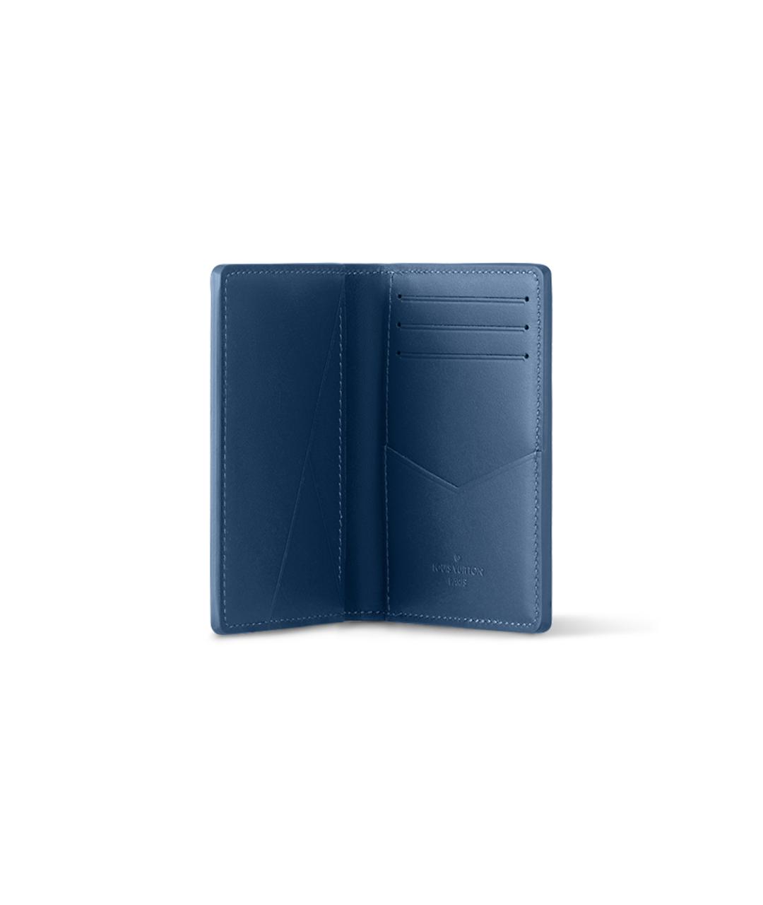 LOUIS VUITTON Синий кожаный кошелек, фото 4