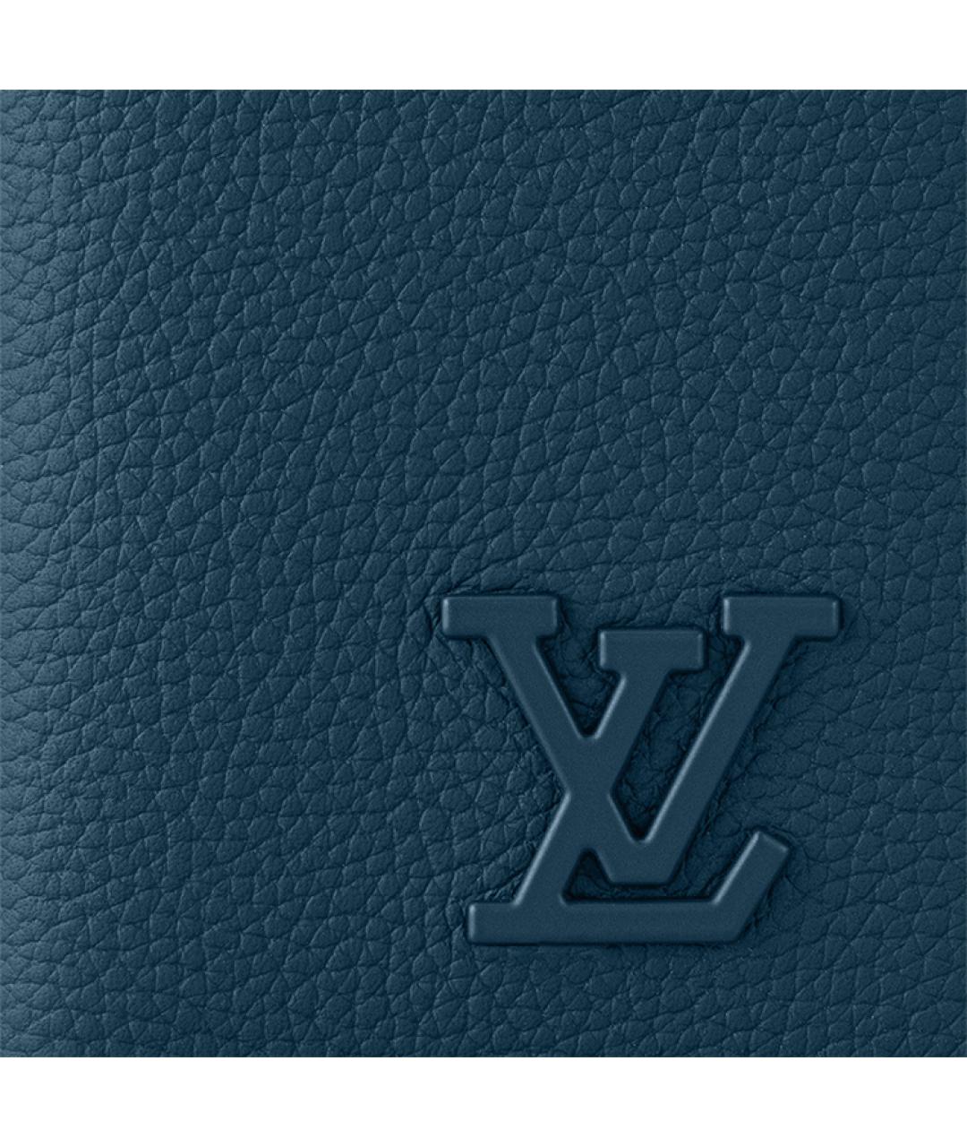 LOUIS VUITTON Синий кожаный кошелек, фото 5