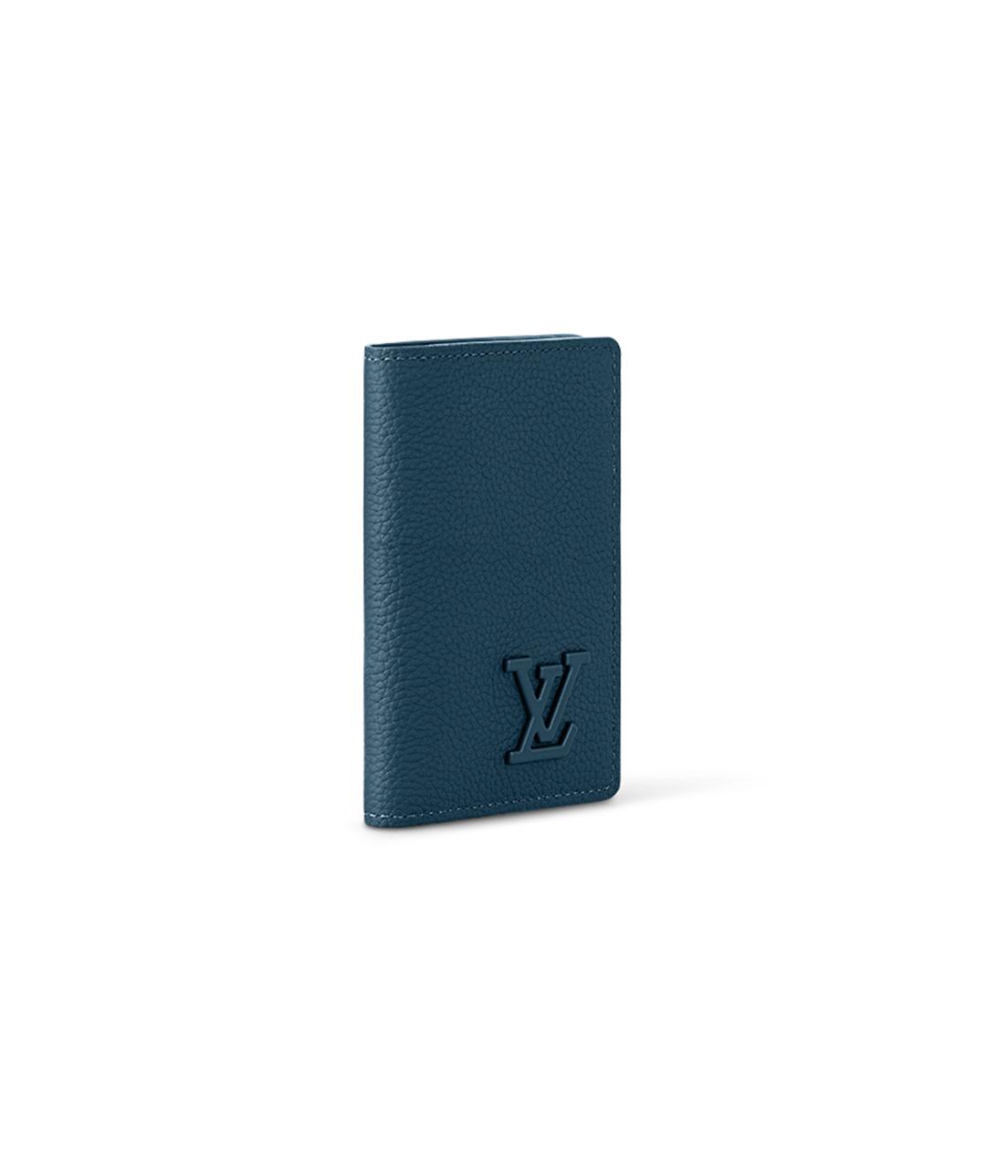 LOUIS VUITTON Синий кожаный кошелек, фото 2
