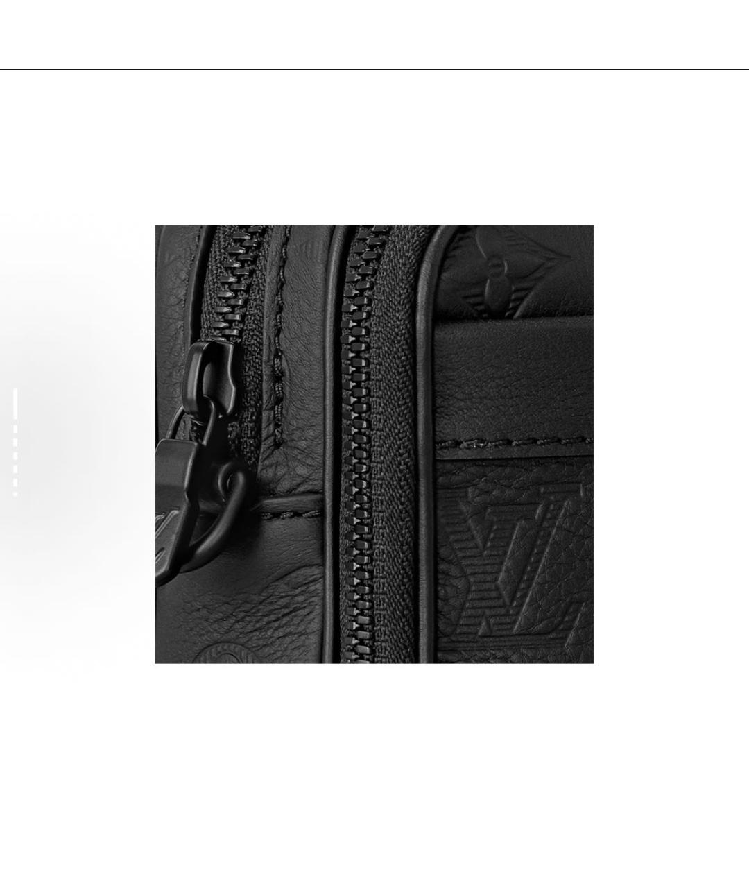 LOUIS VUITTON Черная кожаная сумка на плечо, фото 6