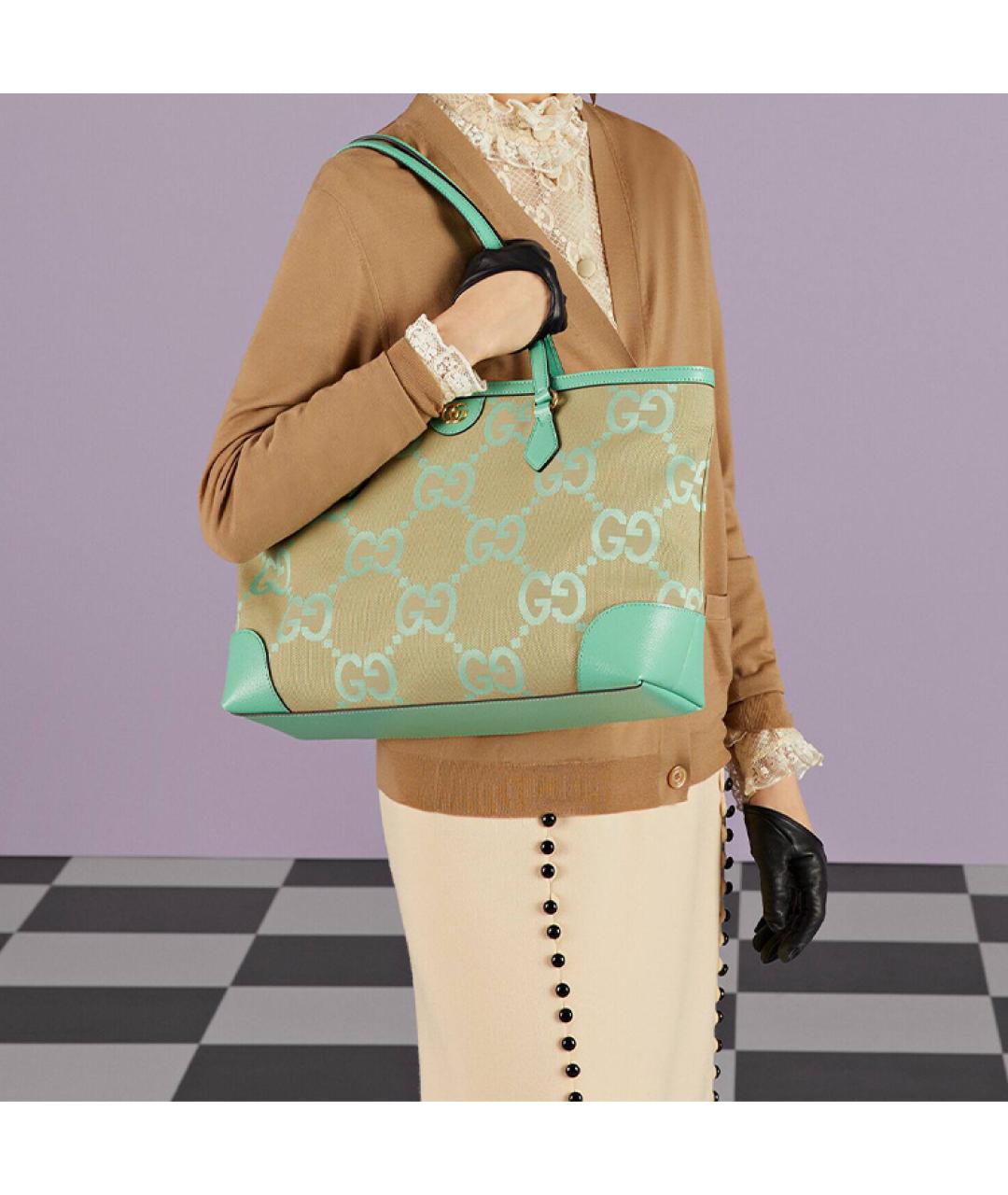 GUCCI Салатовая сумка с короткими ручками, фото 9