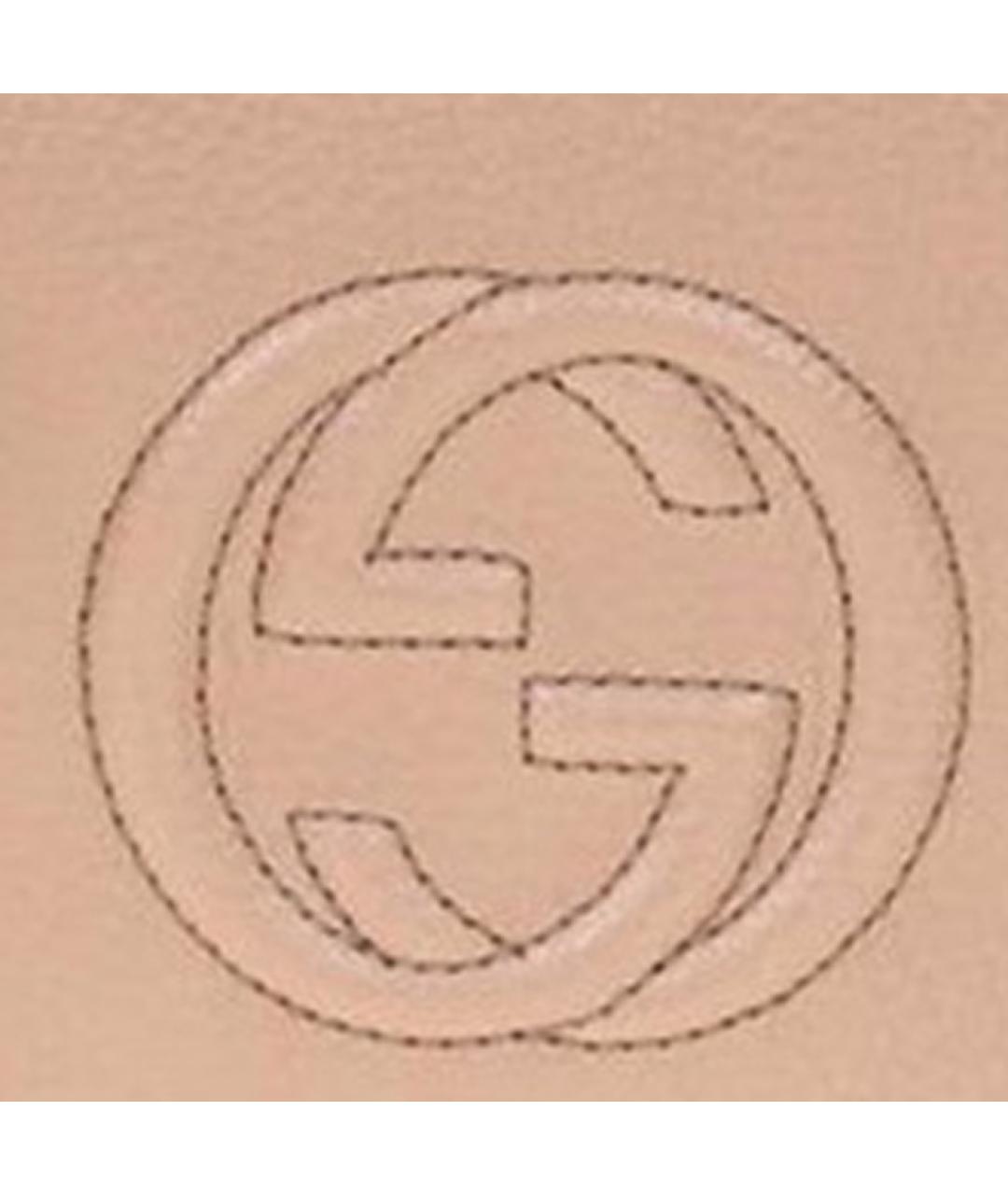 GUCCI Бежевая кожаная сумка через плечо, фото 6