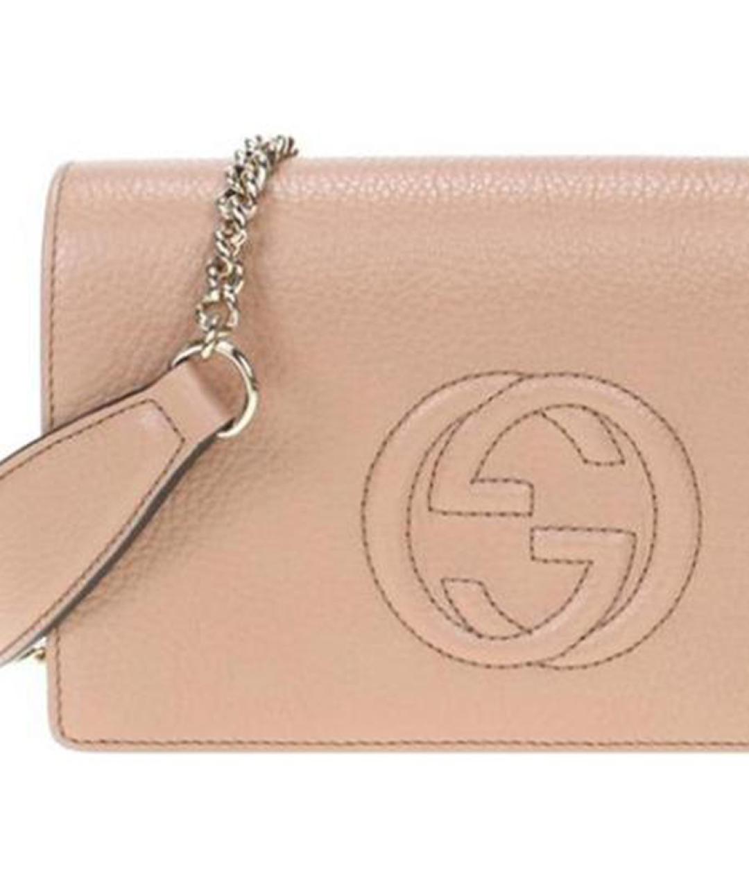 GUCCI Бежевая кожаная сумка через плечо, фото 7