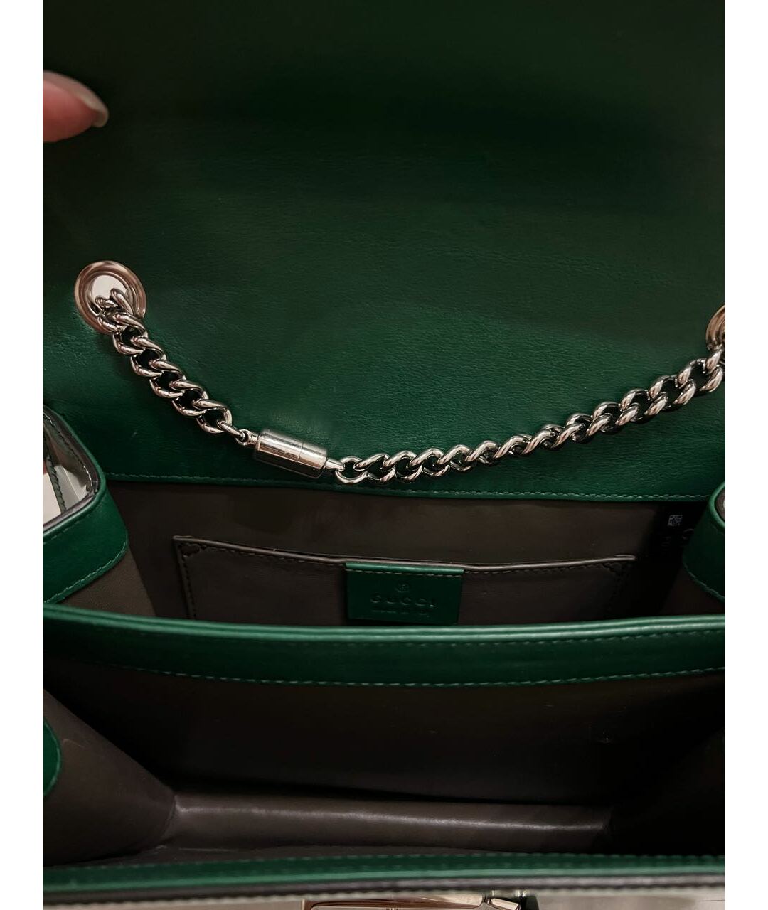 GUCCI Зеленая сумка тоут из лакированной кожи, фото 4