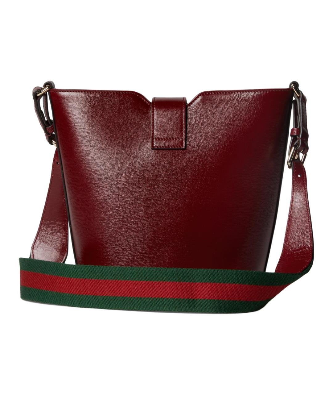 GUCCI Бордовая кожаная сумка через плечо, фото 4
