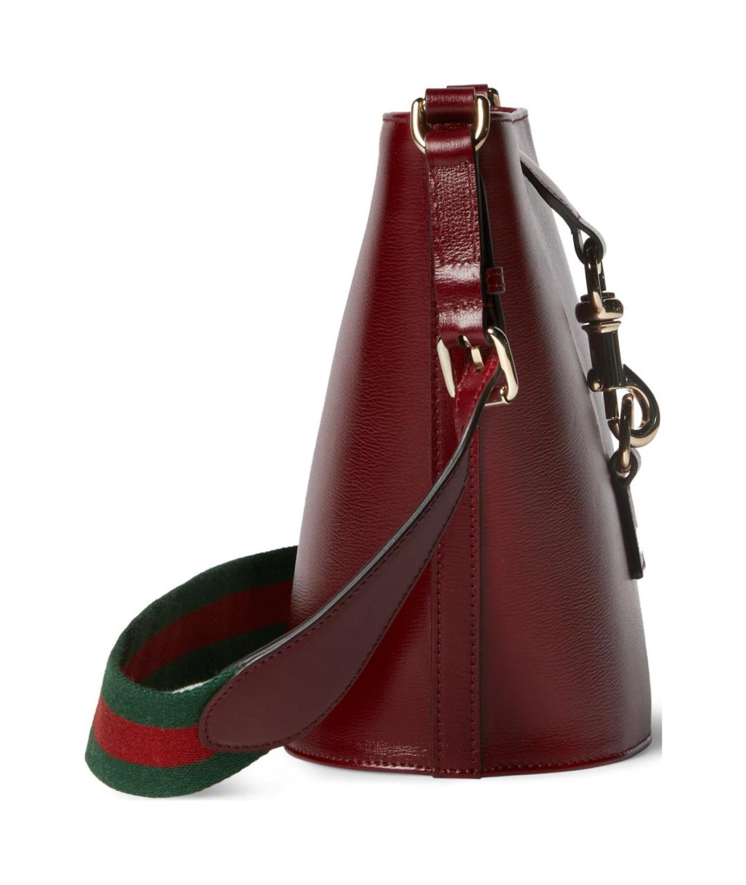GUCCI Бордовая кожаная сумка через плечо, фото 2