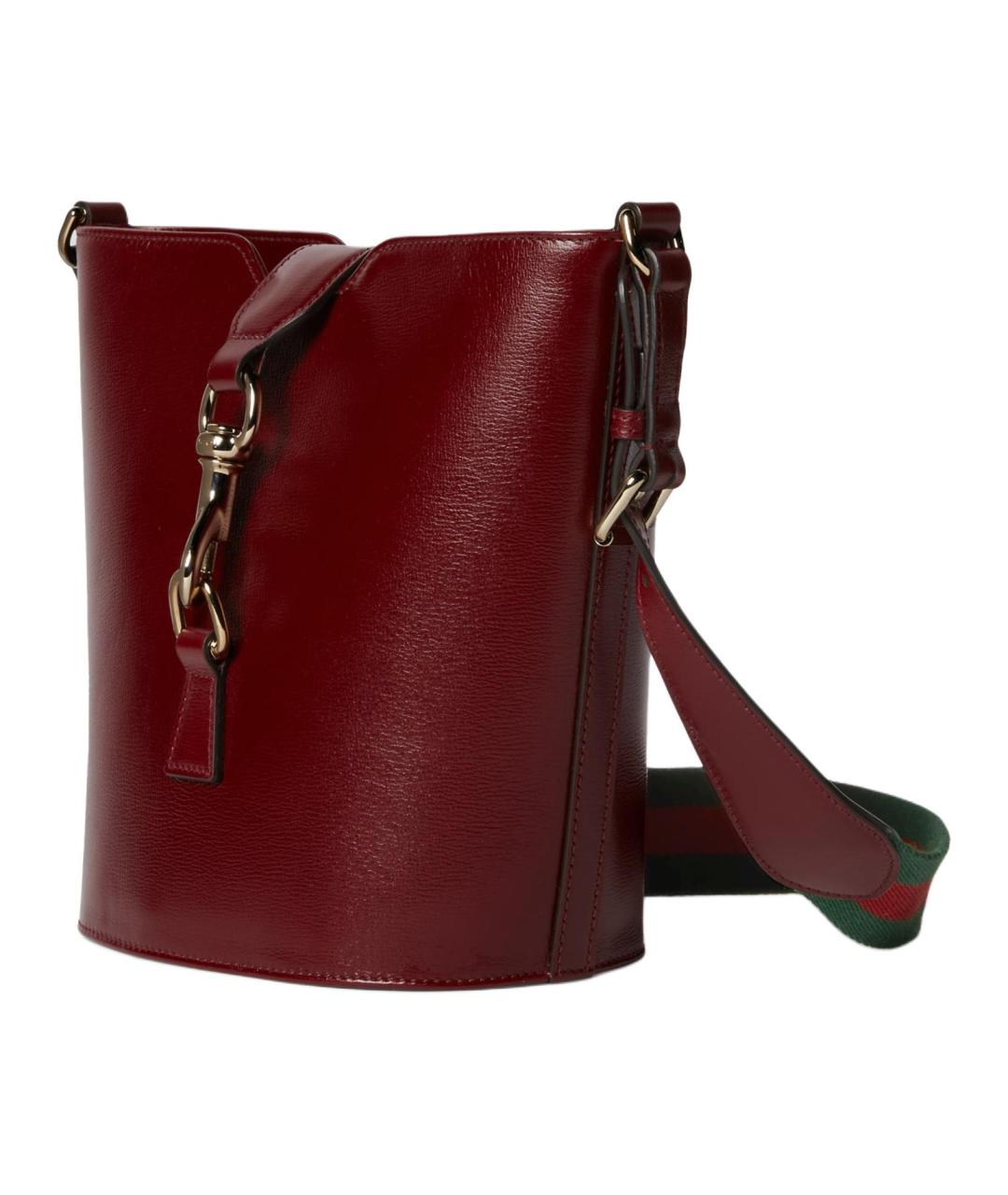 GUCCI Бордовая кожаная сумка через плечо, фото 3
