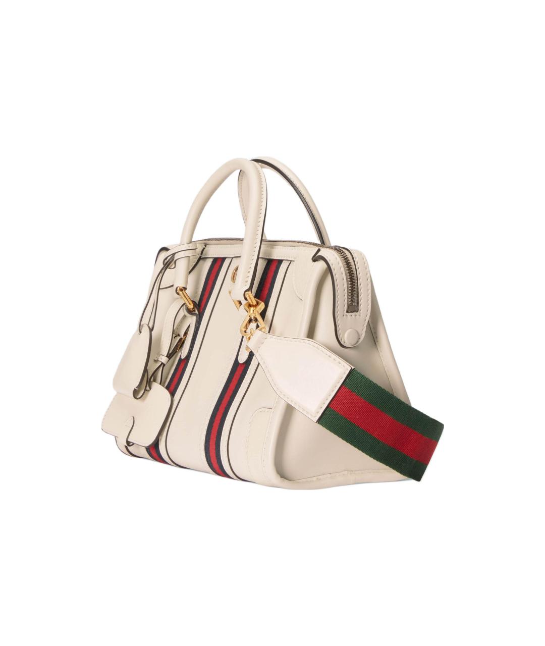 GUCCI Белая кожаная сумка с короткими ручками, фото 3