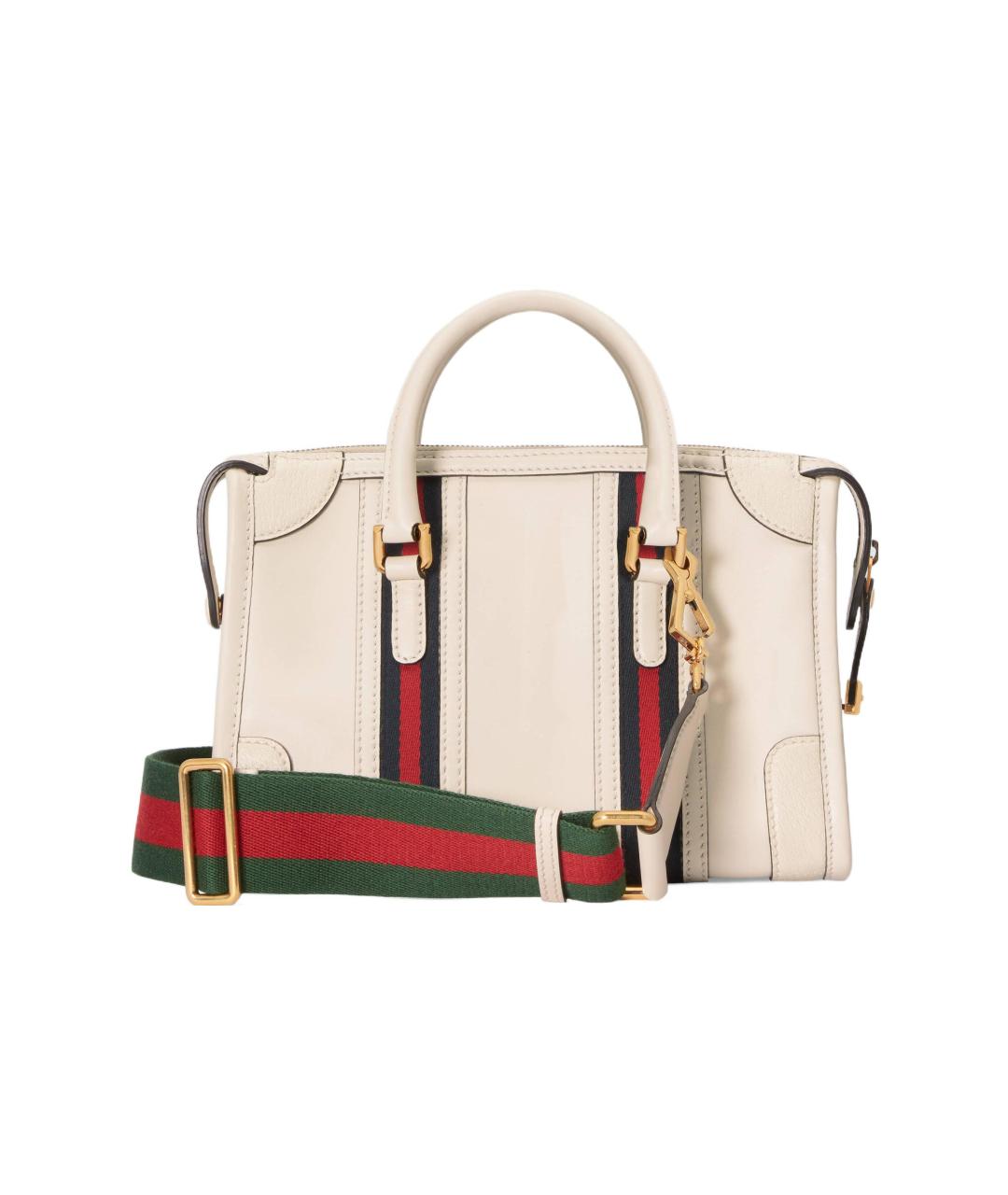 GUCCI Белая кожаная сумка с короткими ручками, фото 2