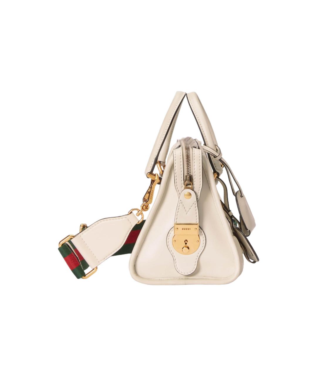 GUCCI Белая кожаная сумка с короткими ручками, фото 6