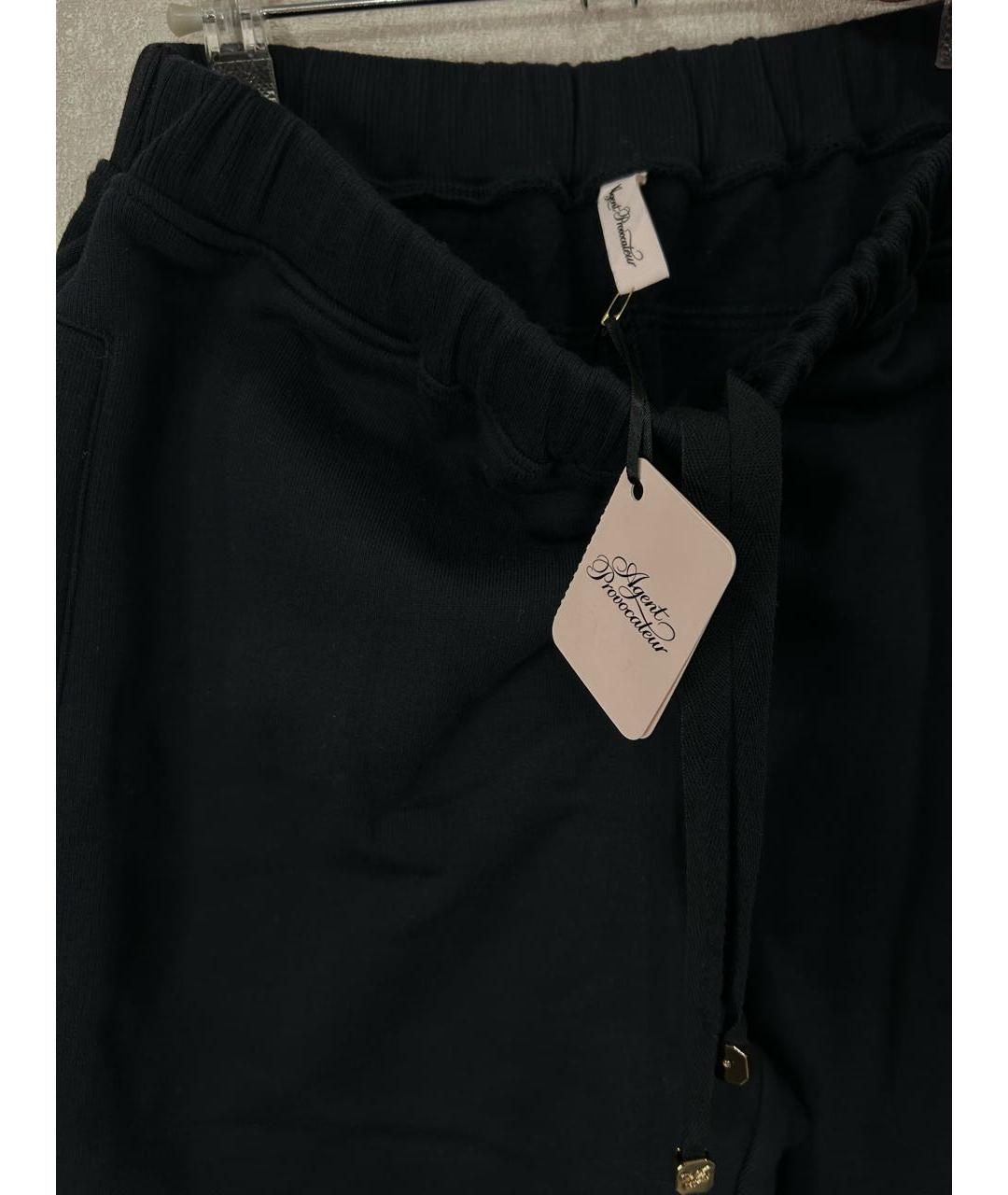 AGENT PROVOCATEUR Черные хлопковые спортивные брюки и шорты, фото 3