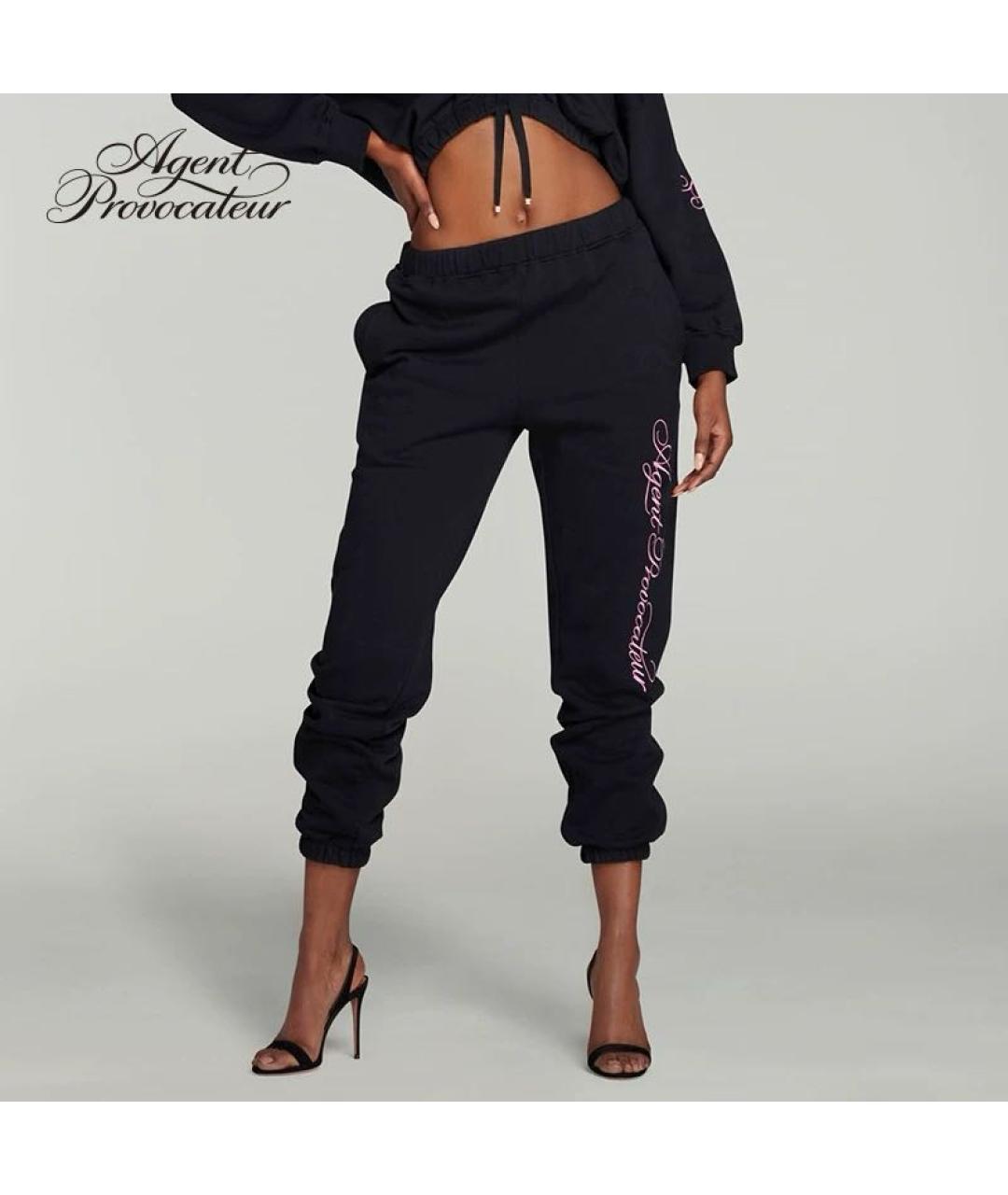 AGENT PROVOCATEUR Черные хлопковые спортивные брюки и шорты, фото 6