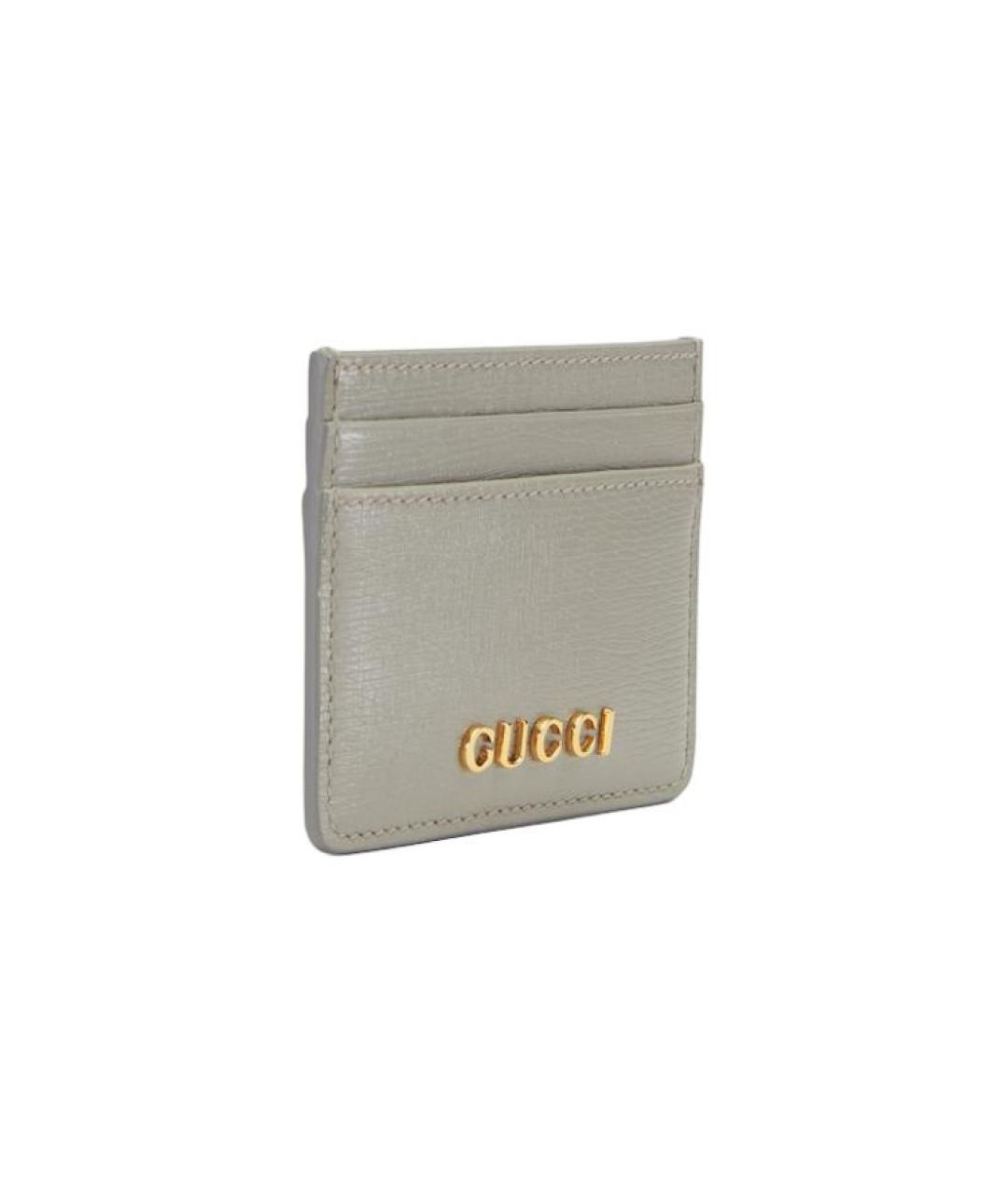 GUCCI Серый кожаный кардхолдер, фото 2