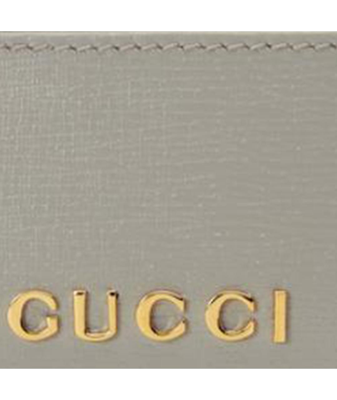 GUCCI Серый кожаный кардхолдер, фото 5