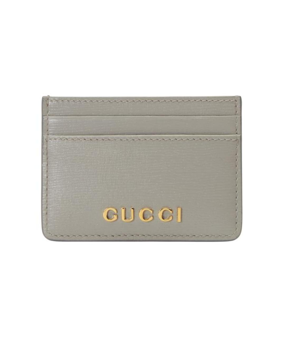 GUCCI Серый кожаный кардхолдер, фото 1