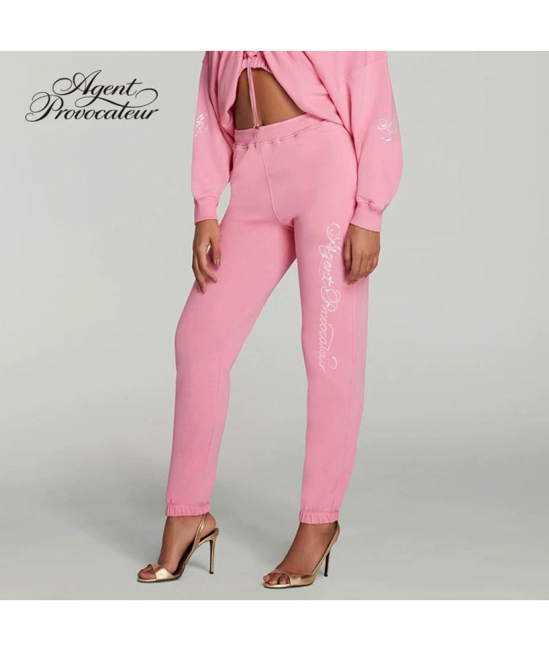 AGENT PROVOCATEUR Розовые хлопковые спортивные брюки и шорты, фото 6