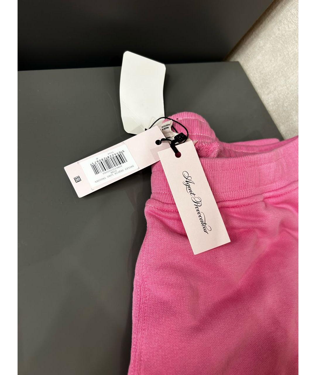 AGENT PROVOCATEUR Розовые хлопковые спортивные брюки и шорты, фото 4