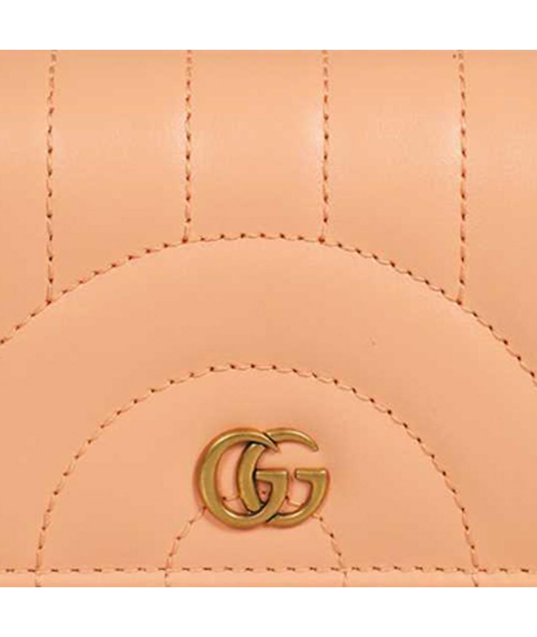 GUCCI Оранжевый кожаный кардхолдер, фото 4