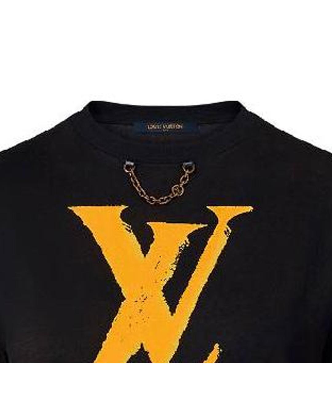 LOUIS VUITTON Черная хлопковая футболка, фото 9
