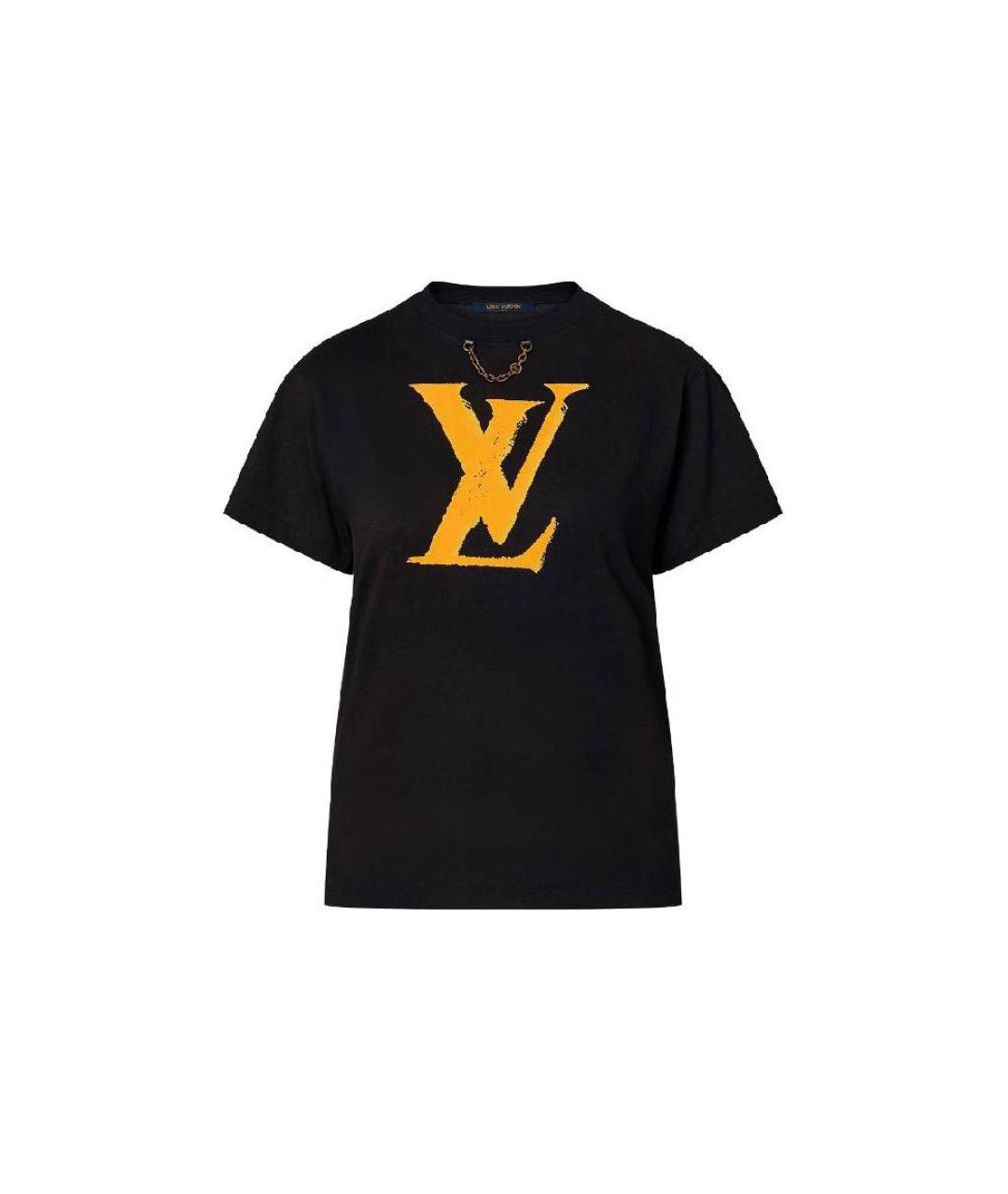 LOUIS VUITTON Черная хлопковая футболка, фото 5