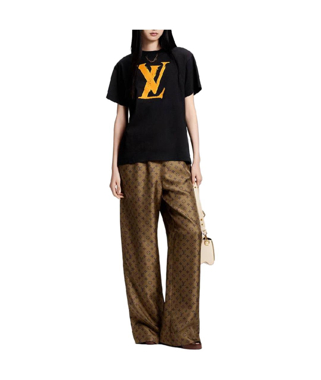 LOUIS VUITTON Черная хлопковая футболка, фото 8