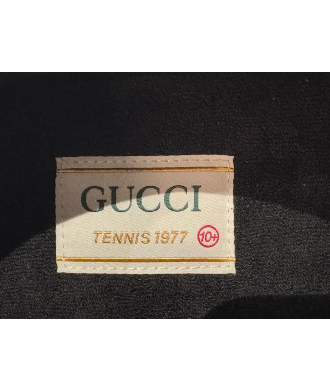 GUCCI Черные текстильные низкие кроссовки / кеды, фото 7