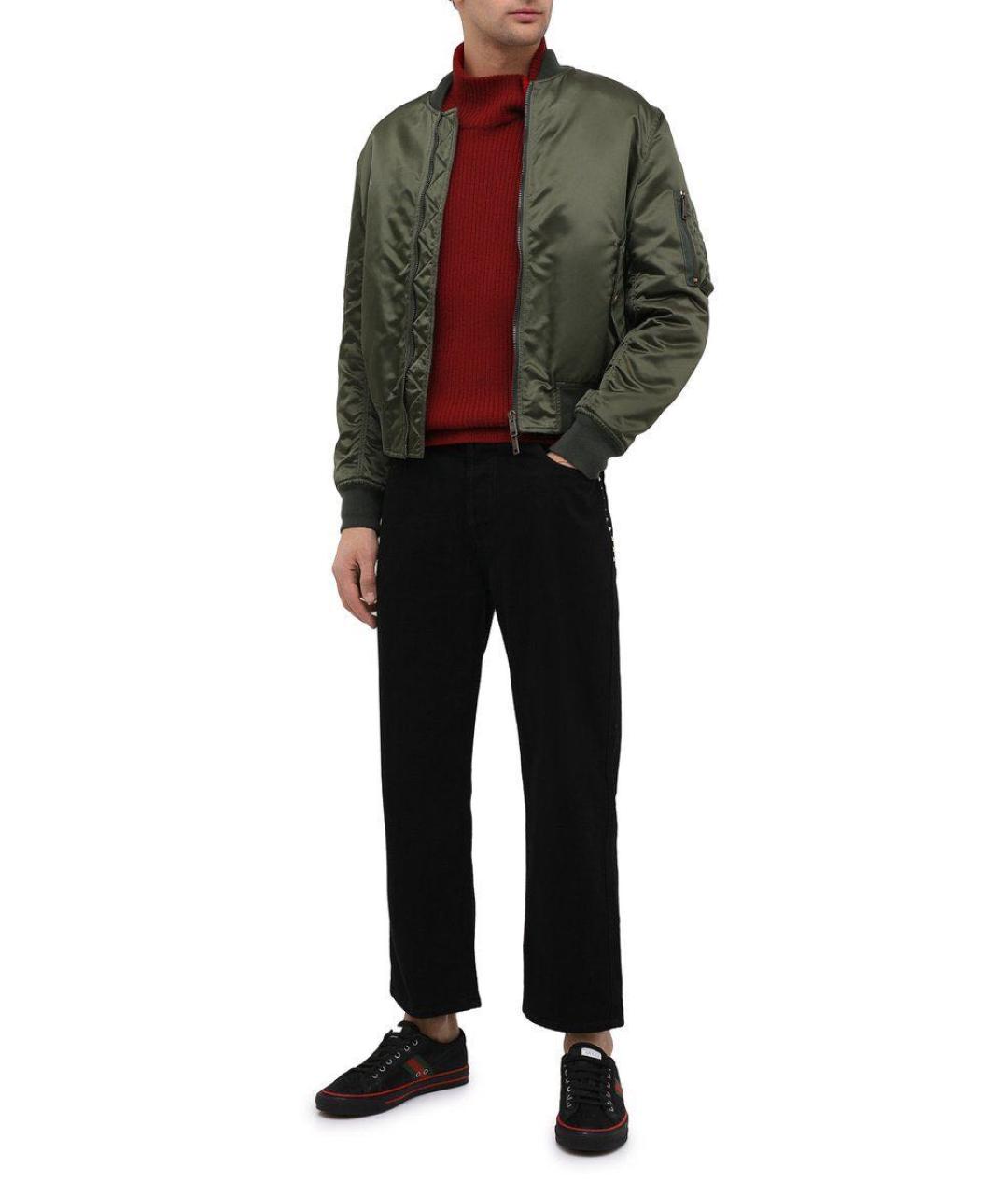 GUCCI Черные текстильные низкие кроссовки / кеды, фото 3