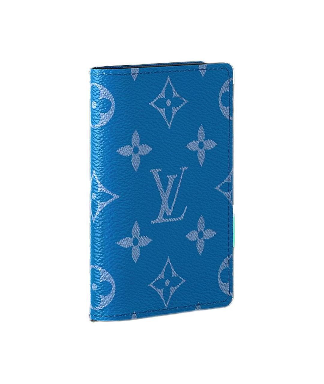 LOUIS VUITTON Синий кожаный кошелек, фото 2