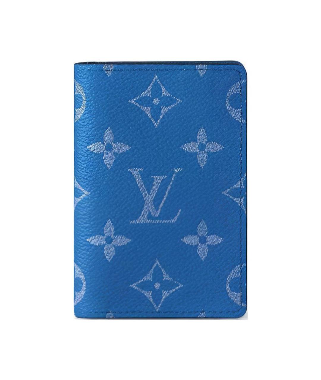 LOUIS VUITTON Синий кожаный кошелек, фото 1
