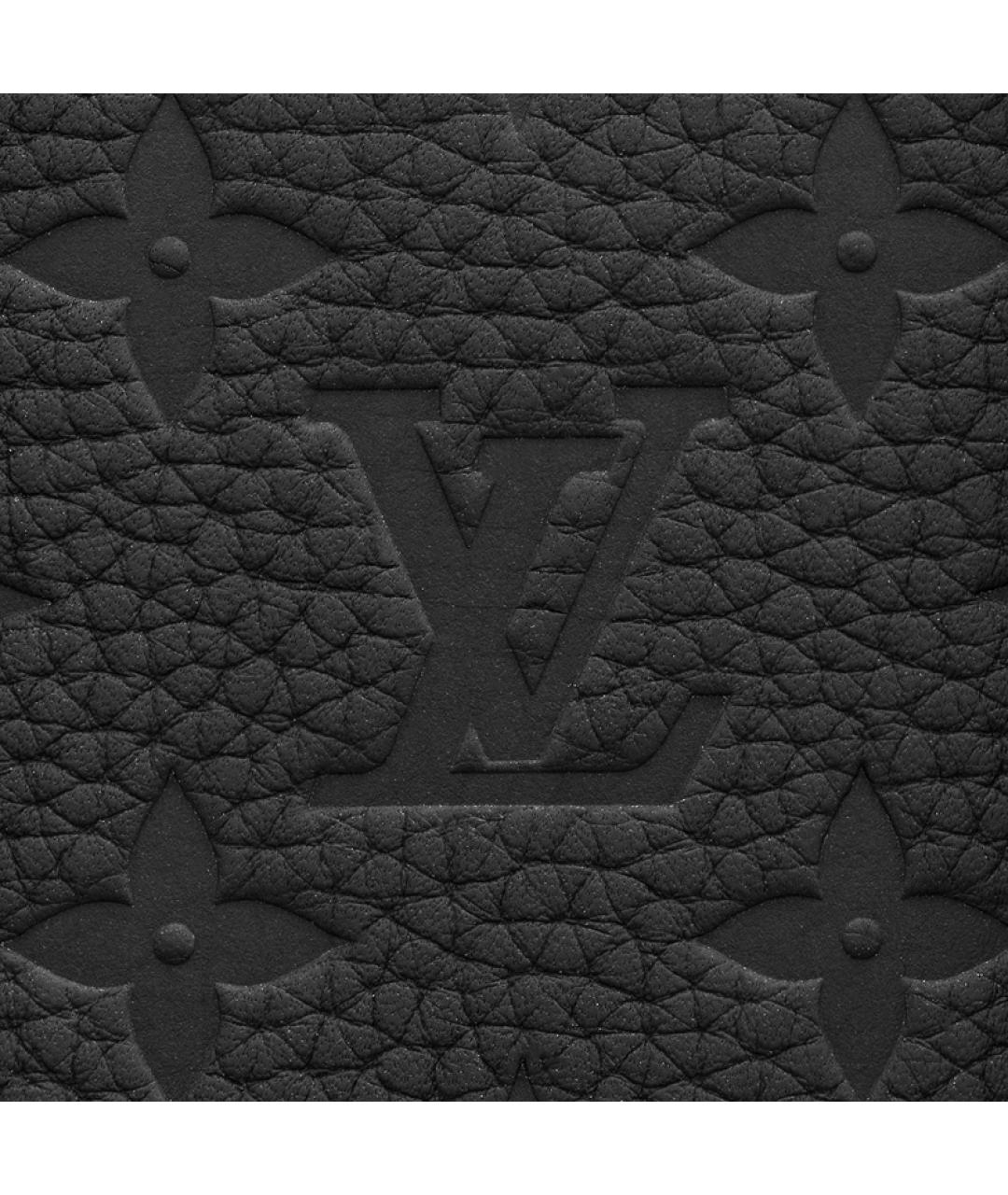 LOUIS VUITTON Черная кожаная барсетка, фото 5