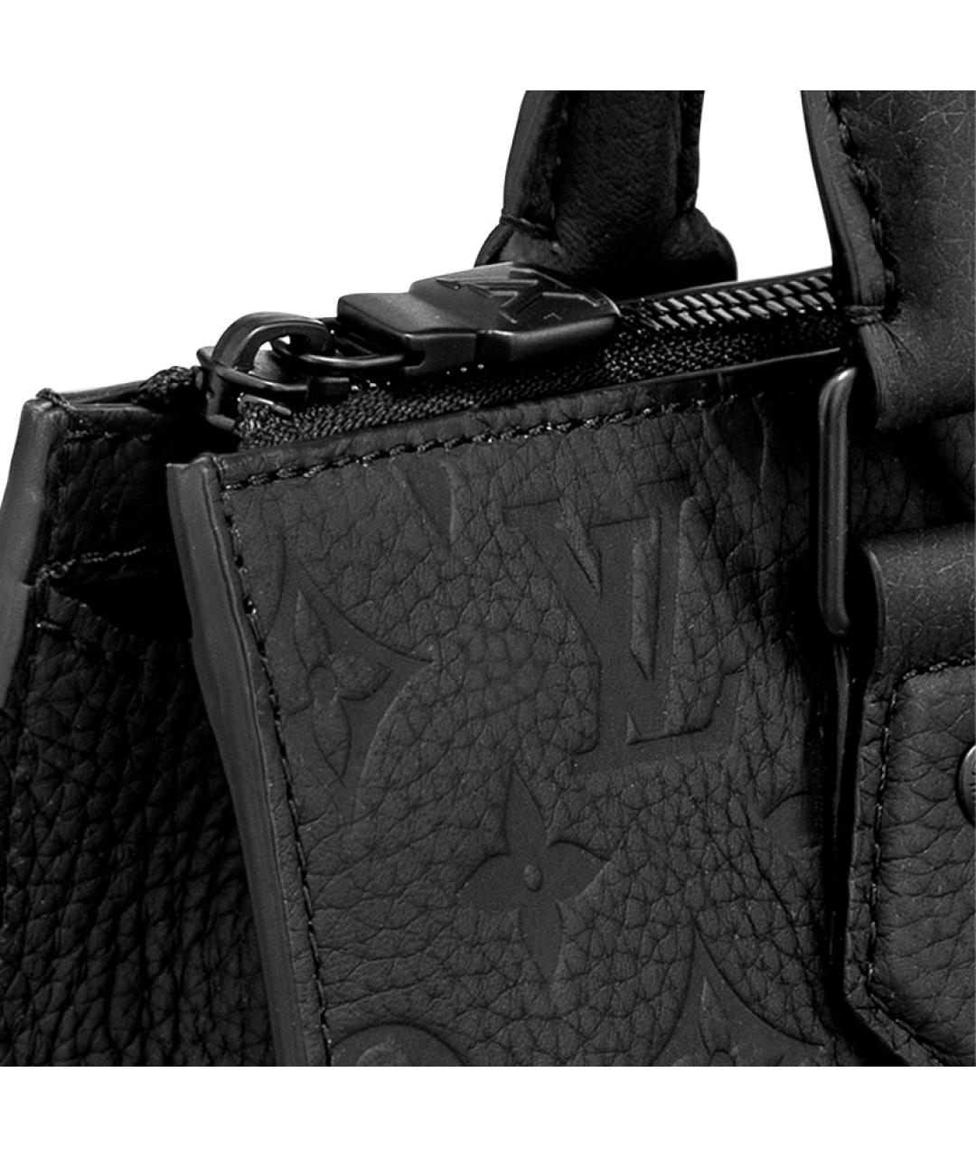 LOUIS VUITTON Черная кожаная барсетка, фото 6