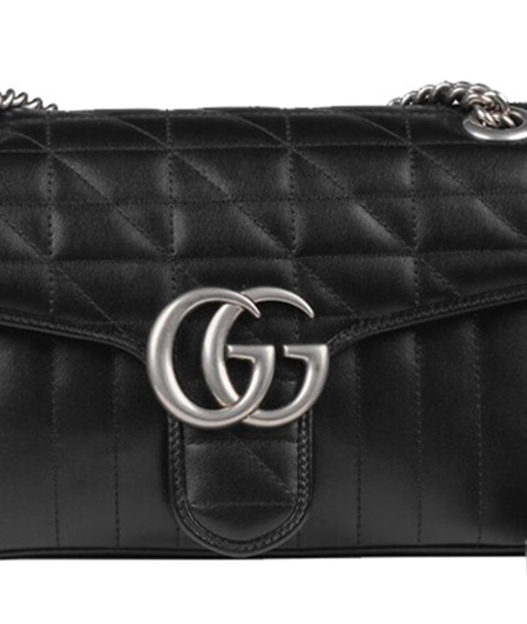 GUCCI Черная кожаная сумка через плечо, фото 8