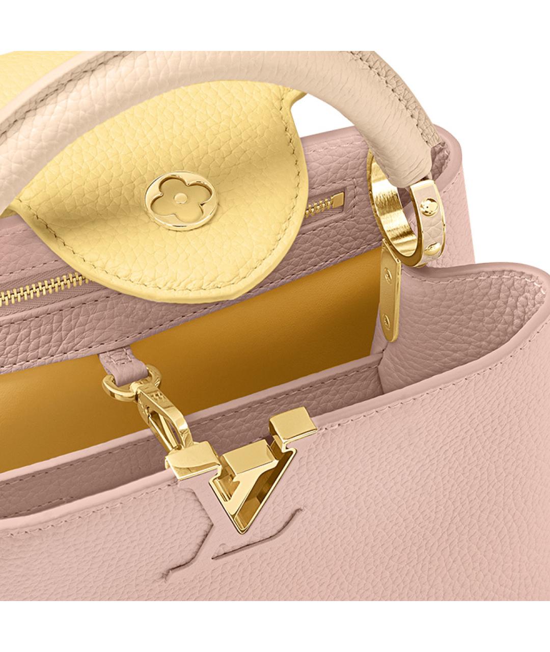 LOUIS VUITTON Розовая кожаная сумка с короткими ручками, фото 5