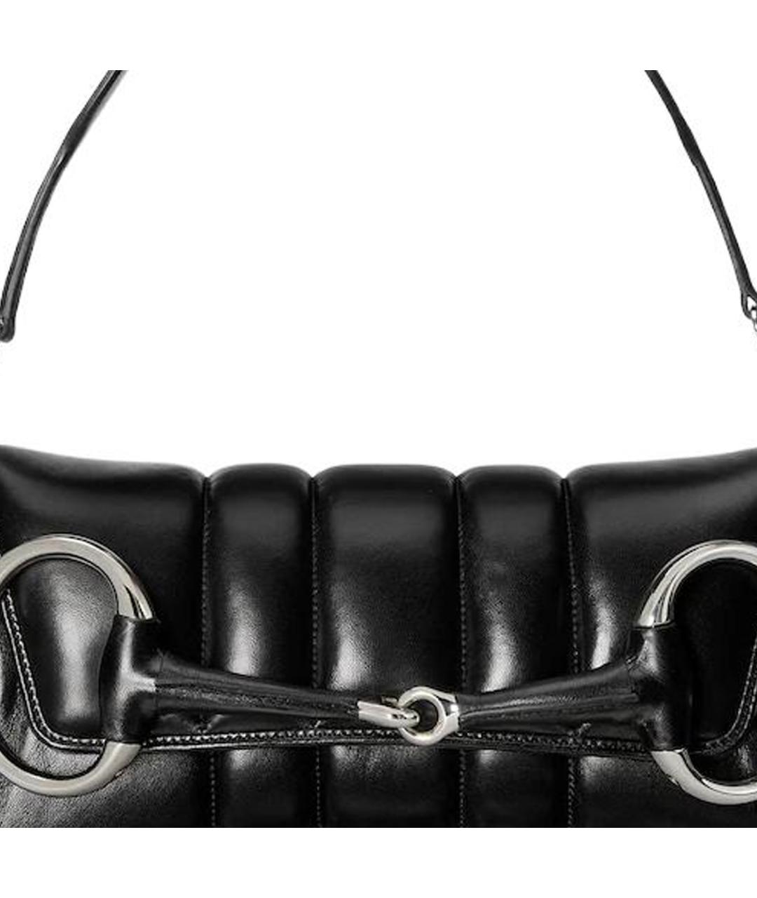 GUCCI Черная кожаная сумка через плечо, фото 8