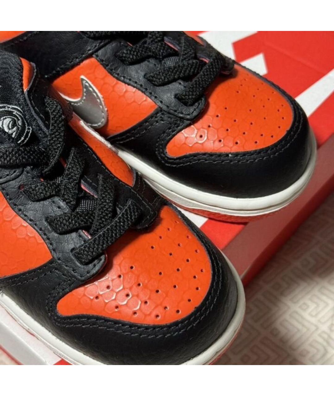 NIKE Оранжевое кожаные кеды, фото 5