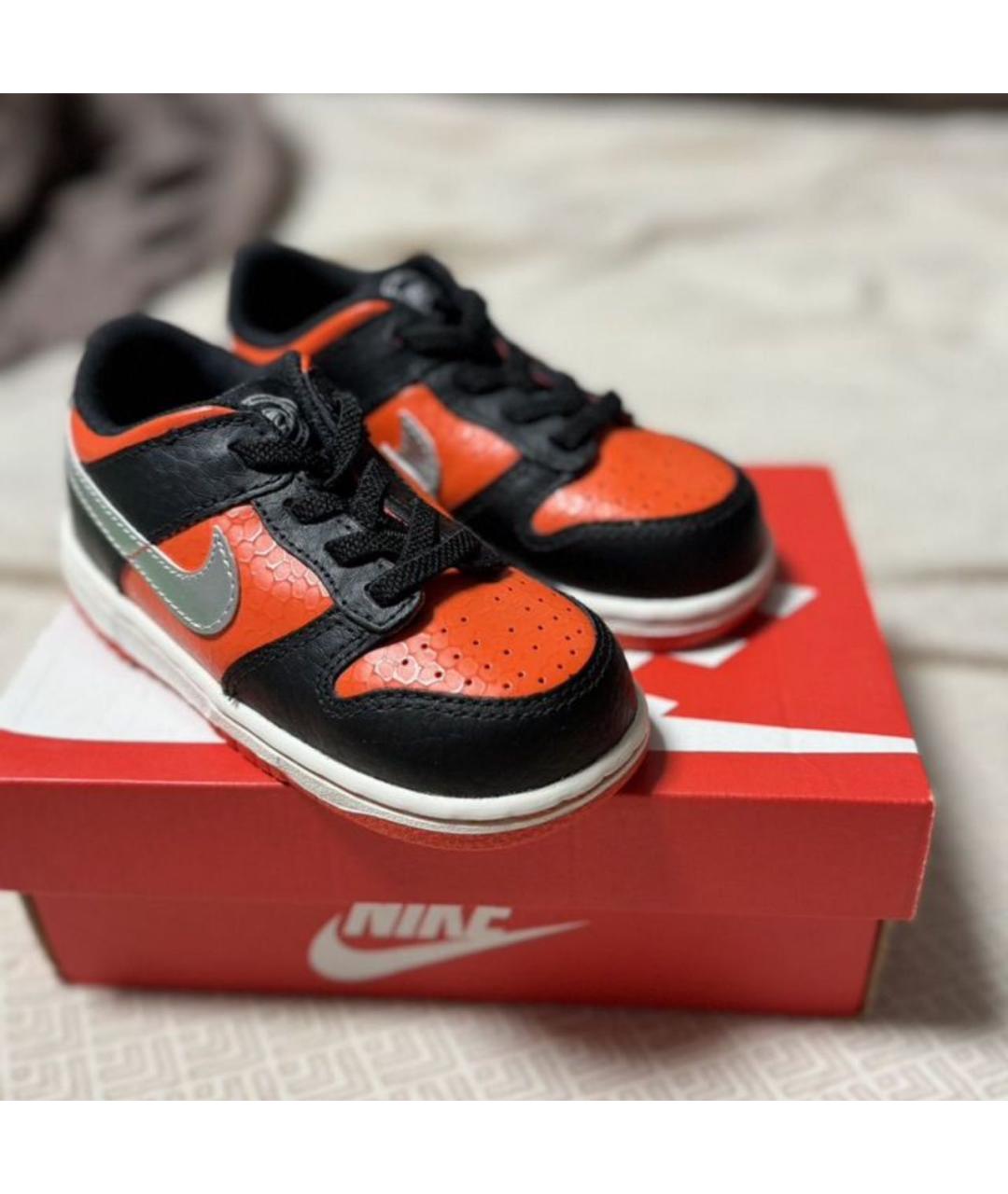 NIKE Оранжевое кожаные кеды, фото 2