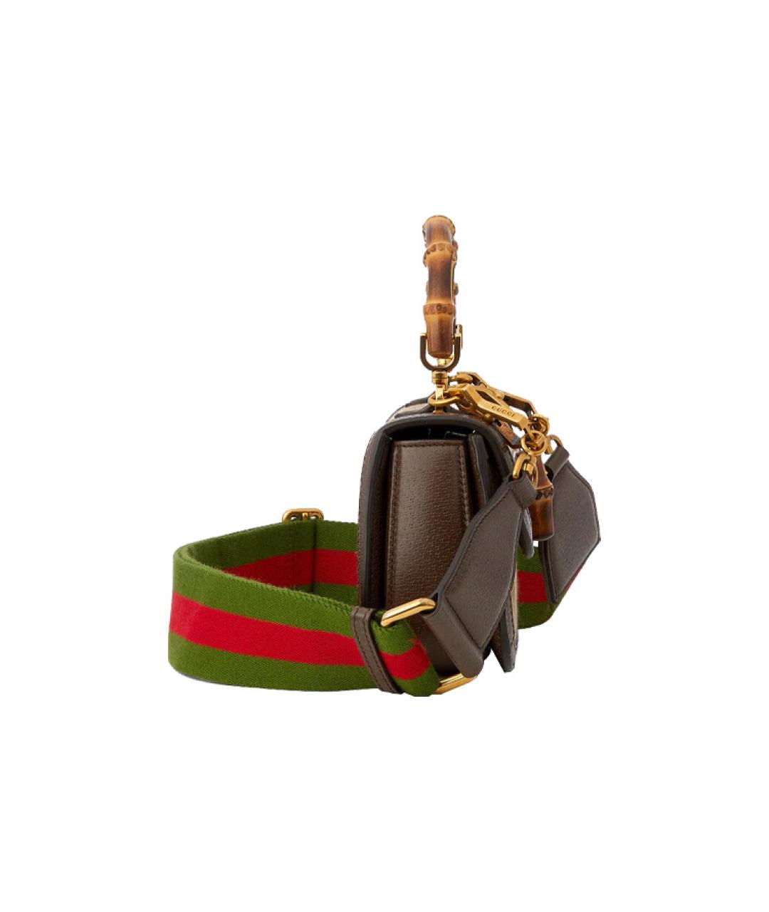 GUCCI Коричневая бархатная сумка с короткими ручками, фото 3