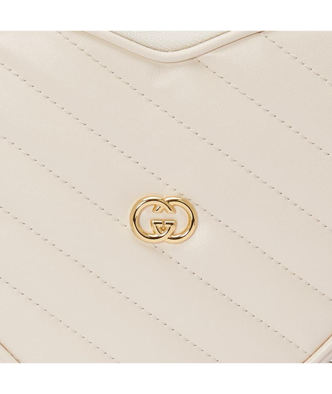 GUCCI Белая кожаная сумка через плечо, фото 8