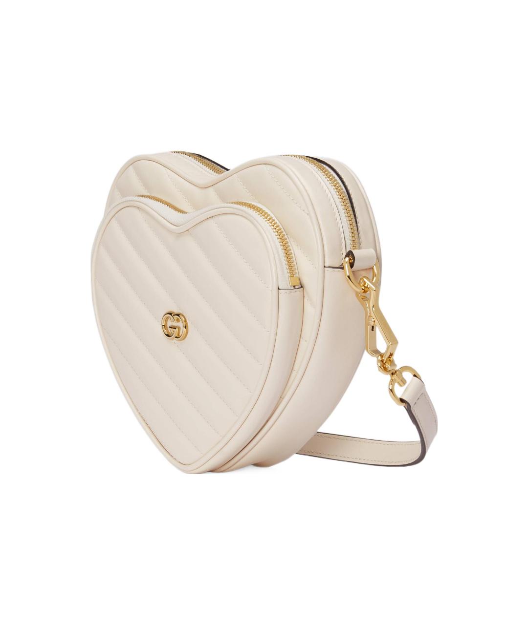 GUCCI Белая кожаная сумка через плечо, фото 2