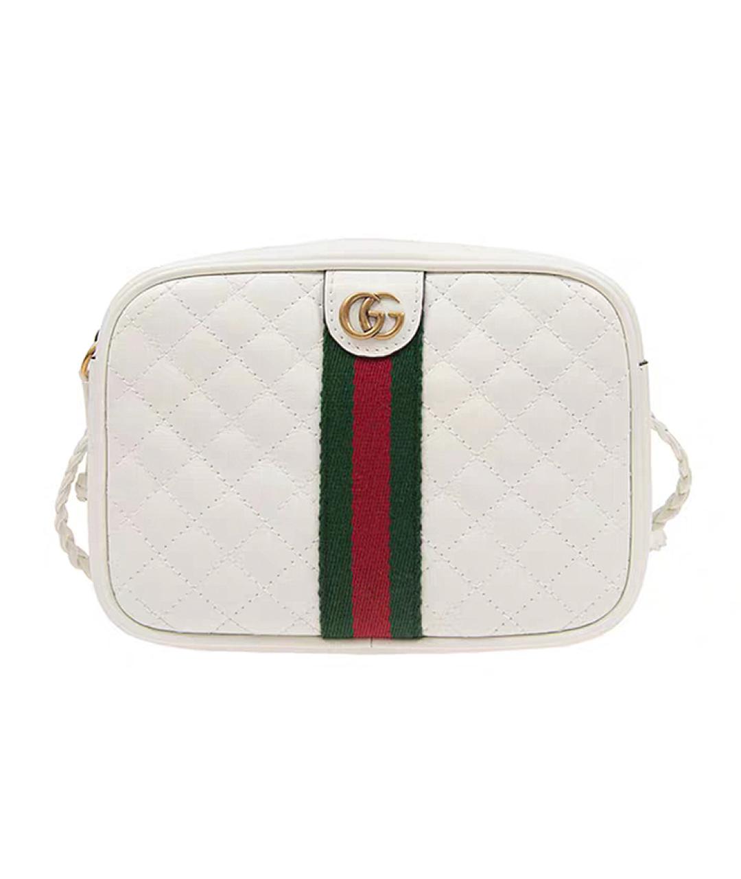 GUCCI Белая кожаная сумка через плечо, фото 1
