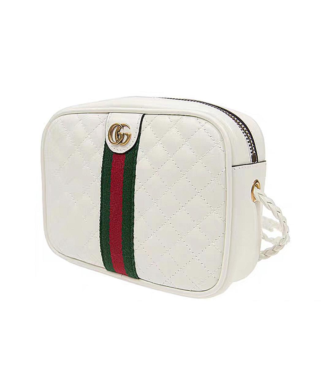 GUCCI Белая кожаная сумка через плечо, фото 2